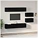Set mobile TV 6 pcs Rovere Nero 80 x 30 x 30.5 cm Small - Foto miniatura 4
