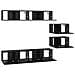Set mobile TV 6 pcs Rovere Nero 80 x 30 x 30.5 cm Small - Foto miniatura 7