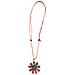 Collana Lunga A Forma Di Margherita Con Cristallo Arancione Di Sw - Foto miniatura 1