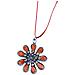 Collana Lunga A Forma Di Margherita Con Cristallo Arancione Di Sw - Foto miniatura 2