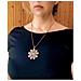 Collana Lunga A Forma Di Margherita Con Cristallo Arancione Di Sw - Foto miniatura 5