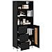 Credenza Rovere Nero 69,5 x 34 x 180 cm Legno multistrato - Foto miniatura 3