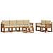 Set di divani da esterno con cuscino 7 pcs Naturale e Beige - Foto miniatura 3