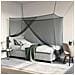 Zanzariera per letto 156 maglia 3 pcs Nero Poliestere - Foto miniatura 2