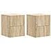 Mobiletto da notte a muro 2 pcs Rovere Sonoma 33 x 34,5 x 40 cm - Foto miniatura 1