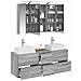 Set di mobili per il bagno 4 pcs Sonoma grigio - Foto miniatura 3