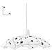 I-ROOT / S42 - Lampadario bianco con decoro floreale nero 60 watt E27 - Foto miniatura 2