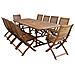 Set Tavolo Giardino Allungabile Rettangolare 180/240 X 100 Con 8 Sedie E 2 Poltrone In Legno Di Acacia Massiccio Per Esterno - Foto miniatura 1