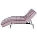 Chaise Longue Reclinabile In Velluto Rosa Loiret - Foto miniatura 7