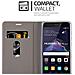 Custodia Compatibile Con Huawei P8 Lite 2017 In Blu Scuro Marrone - Coperchio Protettiva Con Chiusura Magnetica, Funzione Stand E Tasca Per Le Carte - Foto miniatura 3