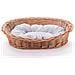 Letto Vimini Gatti Cani Animali Domestici. Cestino Taglia 8. Cuscino Grigio Punteggiato - Foto miniatura 2