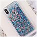 Tpu Caso Quicksand Liquidi Scintillants Cuori Stella Iphone Xs Blue Max - Foto miniatura 1