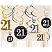 -21st Swirl Decoration Value Pack Glittery Gold (12 Pezzi) -1 Confezione, Oro, 21, 9900566 - Foto miniatura 1