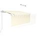 Tenda da Sole Retrattile Automatica con Parasole 3x2,5m Crema - Foto miniatura 2