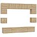 Set Mobili Porta Tv 8pz Rovere Sonoma In Legno Multistrato - Foto miniatura 2