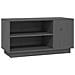 Mobile Porta Tv Grigio 80x35x40,5 Cm In Legno Massello Di Pino - Foto miniatura 2