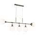 Lampadario Sospensione Erich Metallo Nichel 5 Luci E Diffusori Bianchi - Foto miniatura 1