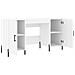 Scrivania Bianca 140x50x75 Cm In Legno Multistrato - Foto miniatura 8
