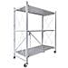 Home Scaffale Portaoggetti Multiuso Pieghevole Con Ruote 71x35x87 Cm Bianco - Foto miniatura 8