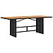 Tavolo Giardino Piano Legno Acacia Nero 190x80x74cm Polyrattan - Foto miniatura 2