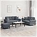 Set di Divani 3 pz con Cuscini Grigio Scuro in Velluto - Foto miniatura 2