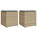 Sgabelli Giardino con Cuscini 4pz Beige 40x40x43 cm Polyrattan - Foto miniatura 1