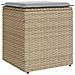 Sgabelli Giardino con Cuscini 4pz Beige 40x40x43 cm Polyrattan - Foto miniatura 5