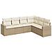 Set Divano da Giardino 6 pz con Cuscini Beige in Polyrattan - Foto miniatura 1