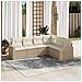Set Divano da Giardino 6 pz con Cuscini Beige in Polyrattan - Foto miniatura 2