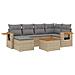 Set Divani da Giardino 7 pz con Cuscini Beige in Polyrattan - Foto miniatura 1