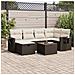 Set Divani da Giardino 7 pz con Cuscini Marrone in Polyrattan - Foto miniatura 2