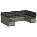 Set Divano da Giardino 9 pz con Cuscini Grigio in Polyrattan - Foto miniatura 1
