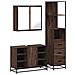 Set Mobili da Bagno 3 pz Rovere Marrone in Legno Multistrato - Foto miniatura 1