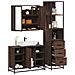 Set Mobili da Bagno 3 pz Rovere Marrone in Legno Multistrato - Foto miniatura 2