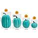 Zucca Artificiale 7 Pezzi Dimensioni Assortite Blu Decorazione Autunnale - Foto miniatura 2