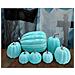 Zucca Artificiale 7 Pezzi Dimensioni Assortite Blu Decorazione Autunnale - Foto miniatura 4