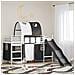 Letto a castello per bambini con tende Bianco e Nero Metallo - Foto miniatura 2