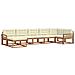 Set di divani da esterno con cuscino 7 pcs Naturale e Crema - Foto miniatura 1