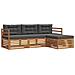 Set di divani da esterno con cuscino 4 pcs Naturale e Antracite - Foto miniatura 1
