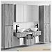Set di mobili per il bagno 6 pcs Sonoma grigio - Foto miniatura 2