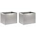 Vaso da giardino 2 pz Argento 40 x 30 x 30 cm Acciaio zincato - Foto miniatura 1