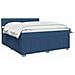 Letto box spring con materasso Blu 140 x 190 cm Tessuto - Foto miniatura 4
