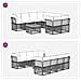Set di divani da esterno 9 pz Nero e Grigio scuro polyrattan - Foto miniatura 3