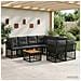 Set di divani da esterno 9 pz Nero e Grigio scuro polyrattan - Foto miniatura 6