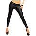 Legging Pantalone Da Donna Nero Effetto Pelle Taglia Comodo E Pratico Taglia S / m - Foto miniatura 2