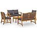 Set Divani da Giardino 5 pz con Cuscini in Legno Acacia - Foto miniatura 1