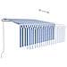 Tenda Sole Retrattile Automatica con Parasole 3x2,5m Blu Bianco - Foto miniatura 6