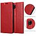 Custodia Compatibile Con Samsung Galaxy A42 In Rosso Mela - Coperchio Protettiva Con Chiusura Magnetica, Funzione Stand E Tasca Per Le Carte - Foto miniatura 6
