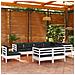 Set Divani Da Giardino 9 Pz Con Cuscini Bianchi Legno Di Pino - Foto miniatura 1