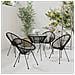 Set Da Pranzo Per Giardino 5 Pz In Rattan Pvc Nero - Foto miniatura 1